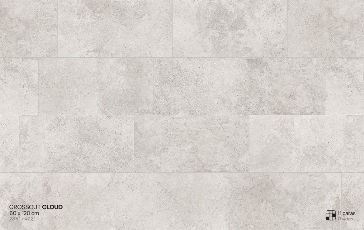 Cerámica Mayor Crosscut Cloud installed floor