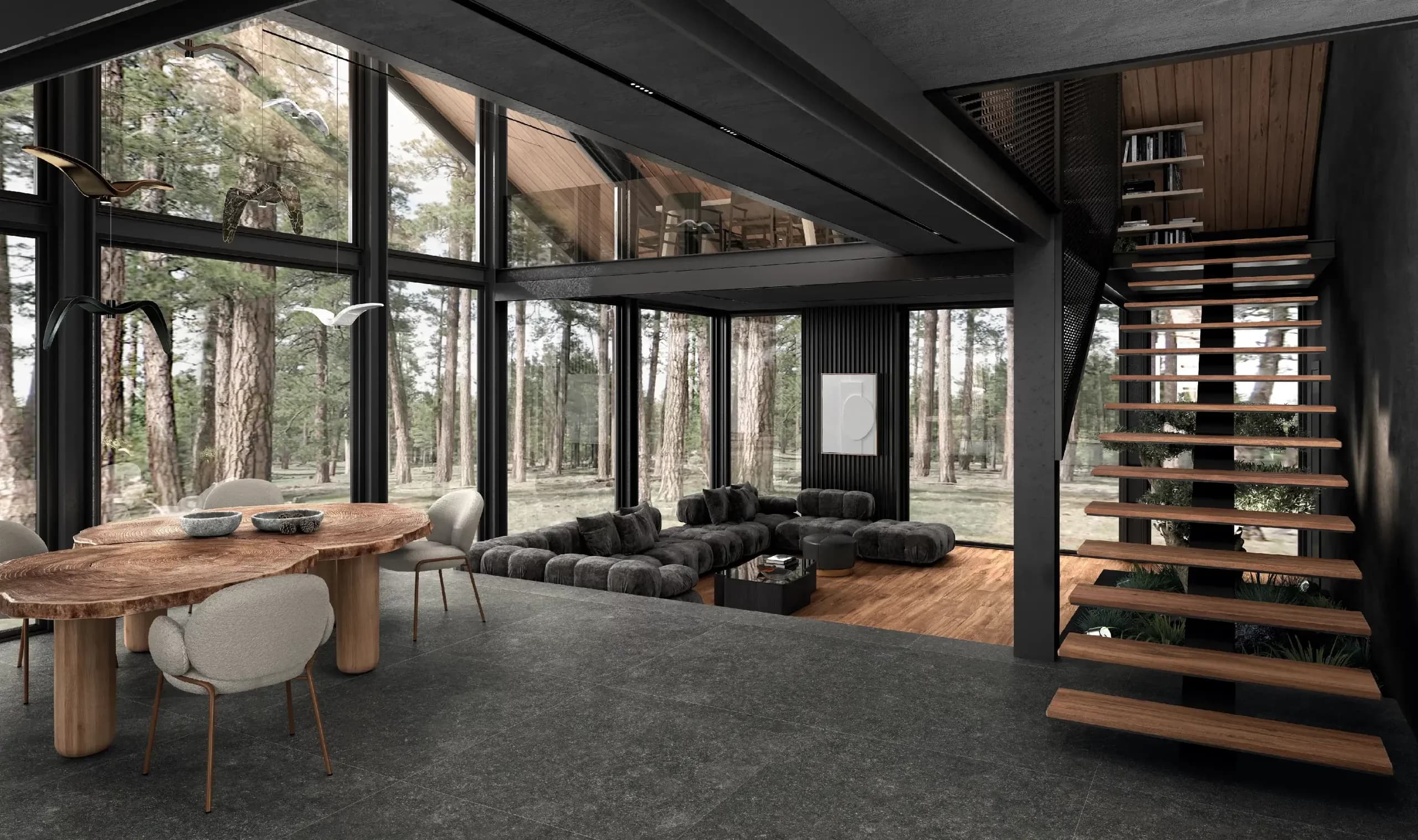Exagres Ardenas Antracita installed room