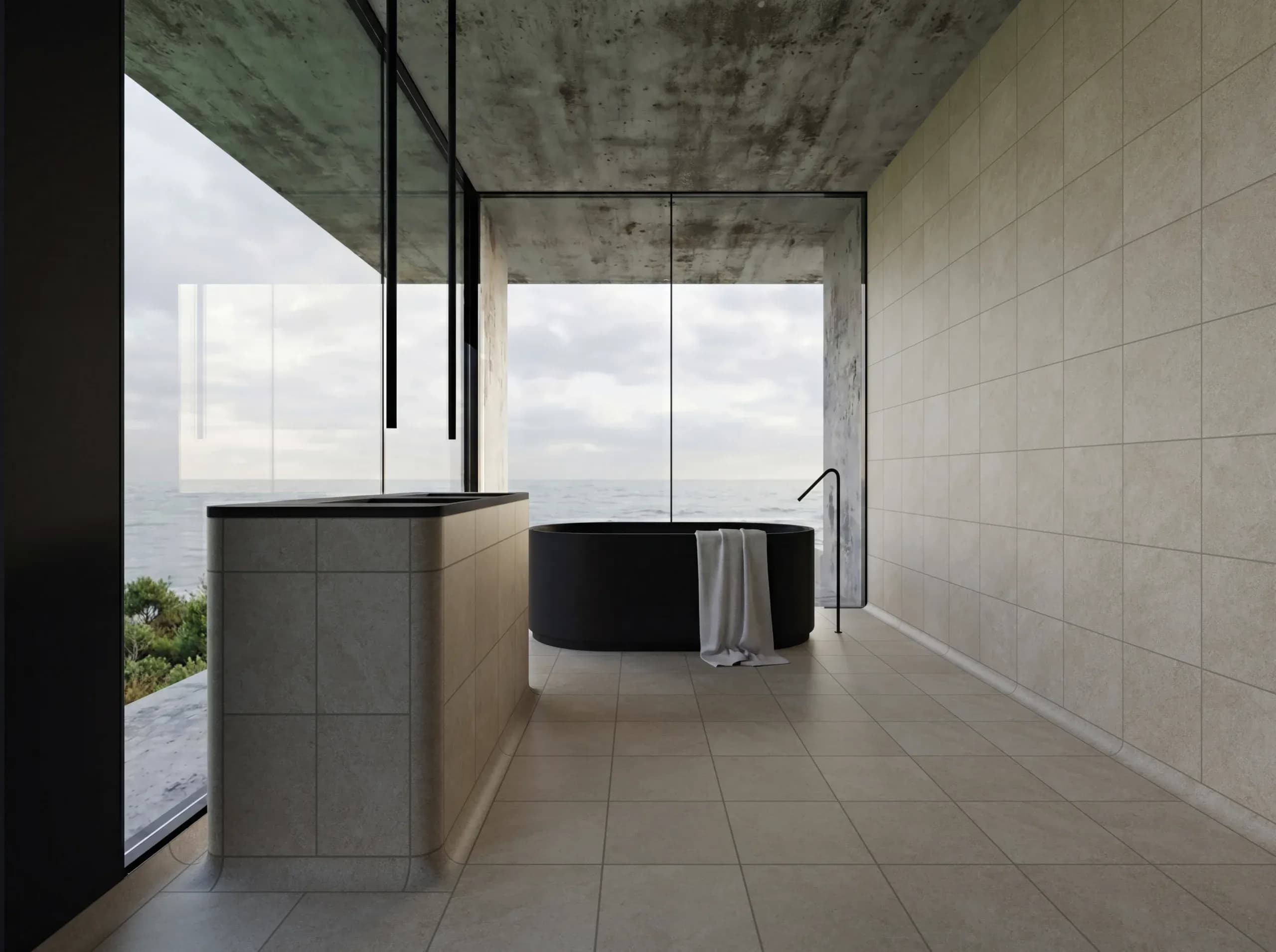 Exagres Drach Beige installed room